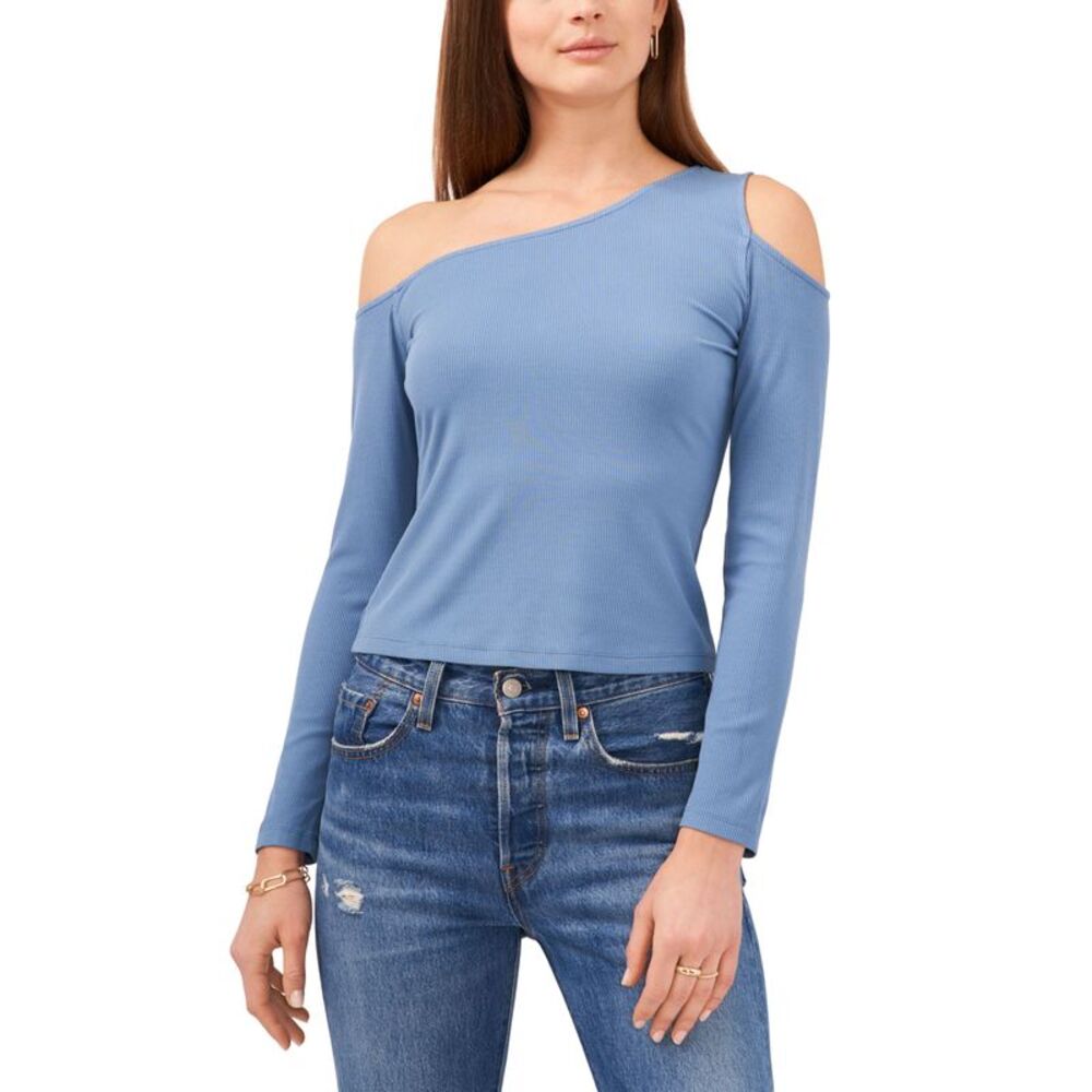 1.State Long Sleeve Asymmetrical One Shoulder Top